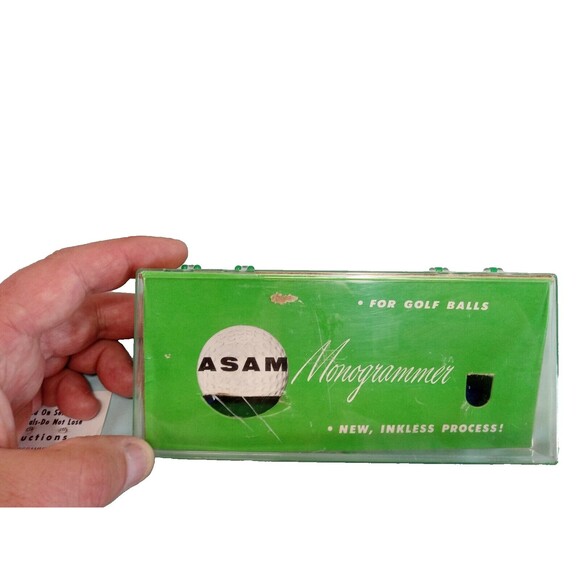 Vintage ASAM Golf Ball Monogrammer Kit Inkless Initials Detroit Michigan USA - Picture 2 of 11